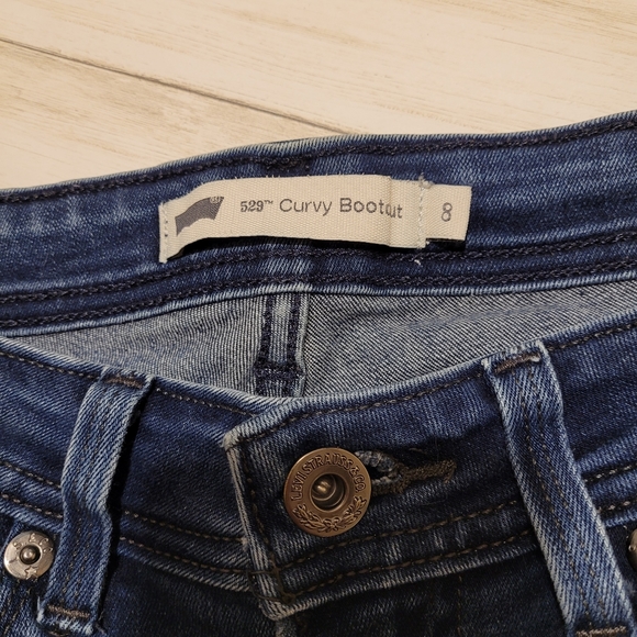 Levi's 529 Curvy Bootcut Jeans Dark Blue Wash Mid Rise Women's Size 8 Waist 29 - Picture 9 of 13